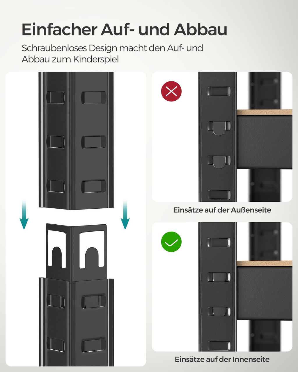 Schwerlastregal mit Stahlgestell schwarz