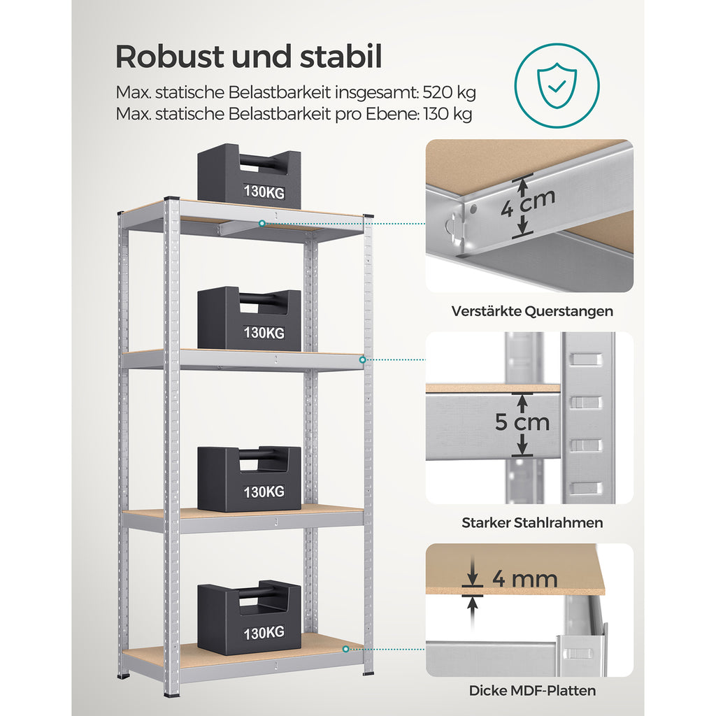 Schwertlastregal silbern