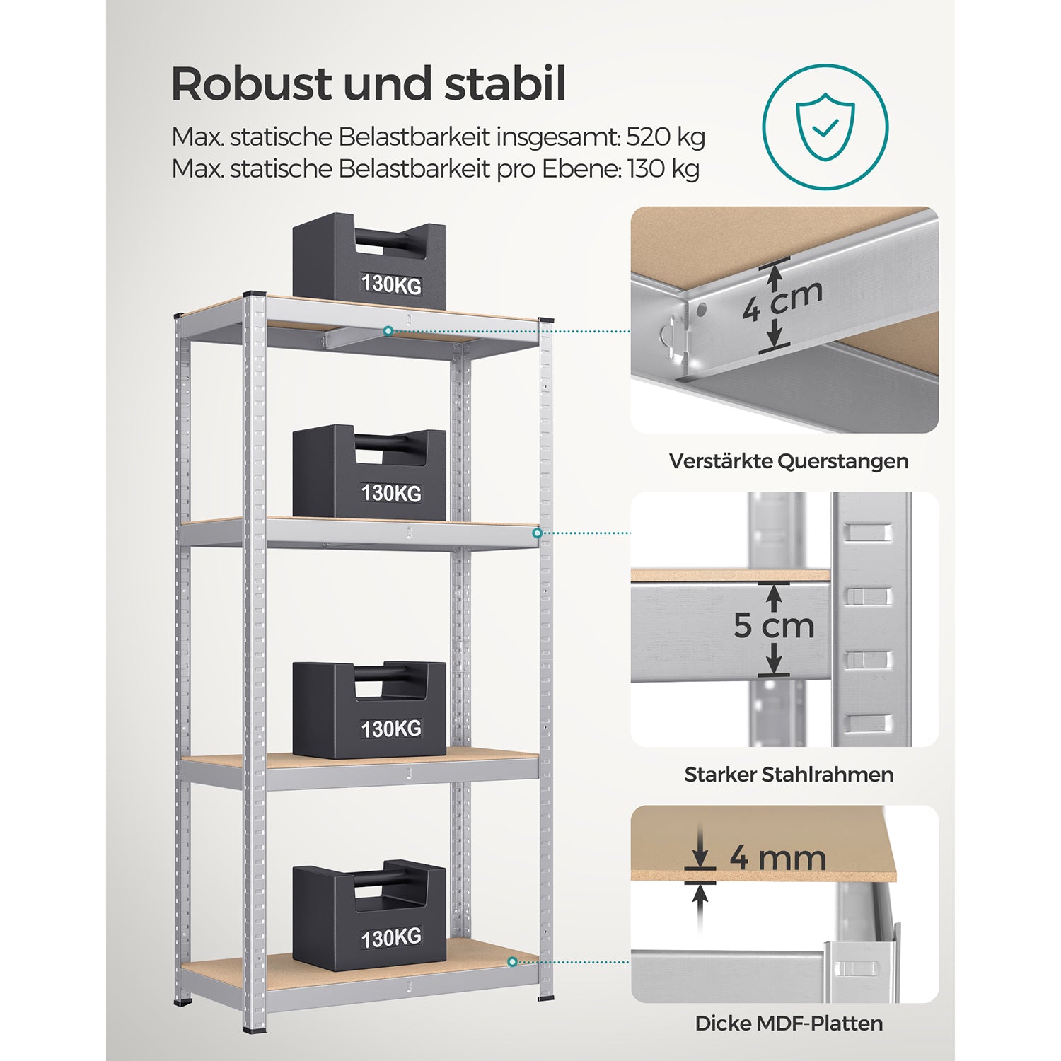 Schwertlastregal silbern