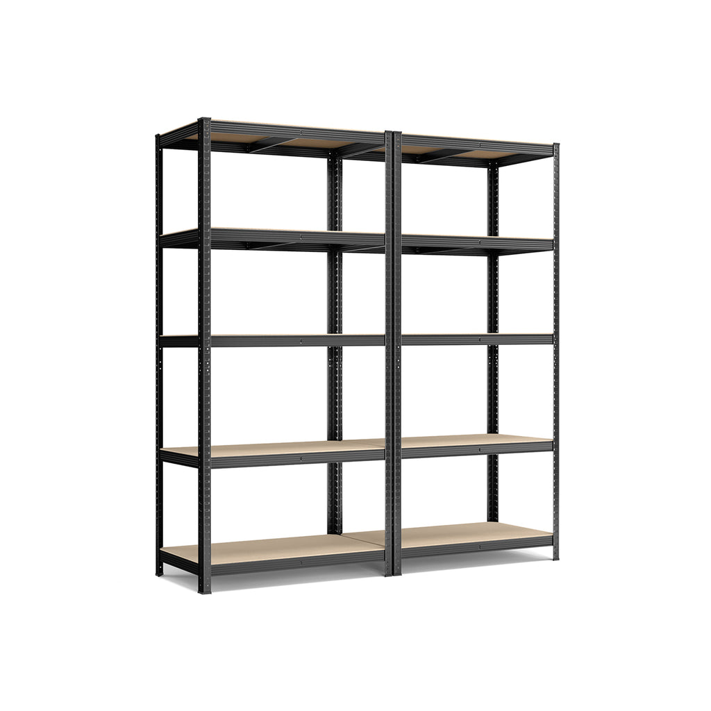 Lagerregale  2er Set, 200 x 100 x 50 cm schwarz