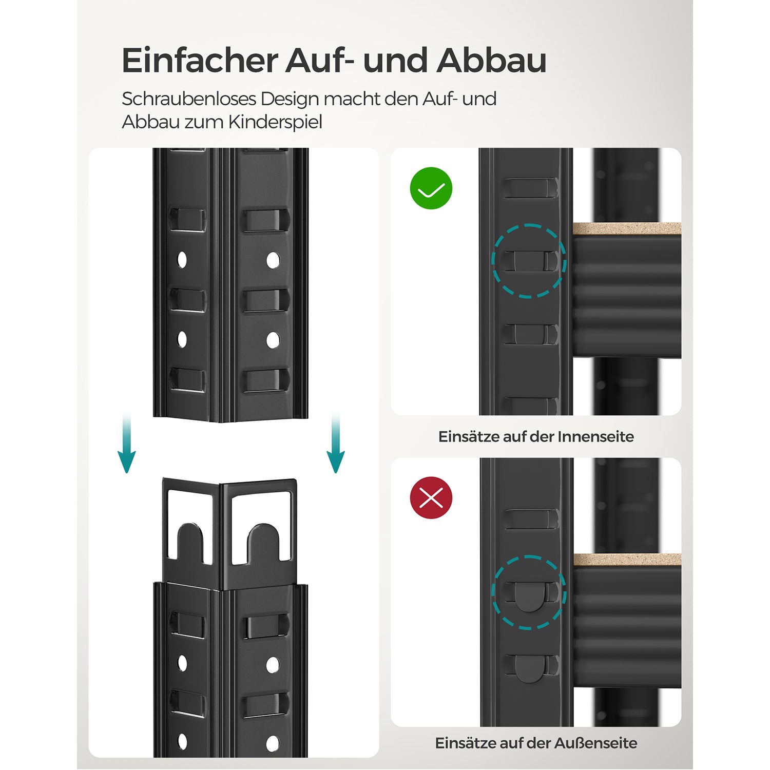Lagerregale  2er Set, 200 x 100 x 50 cm schwarz