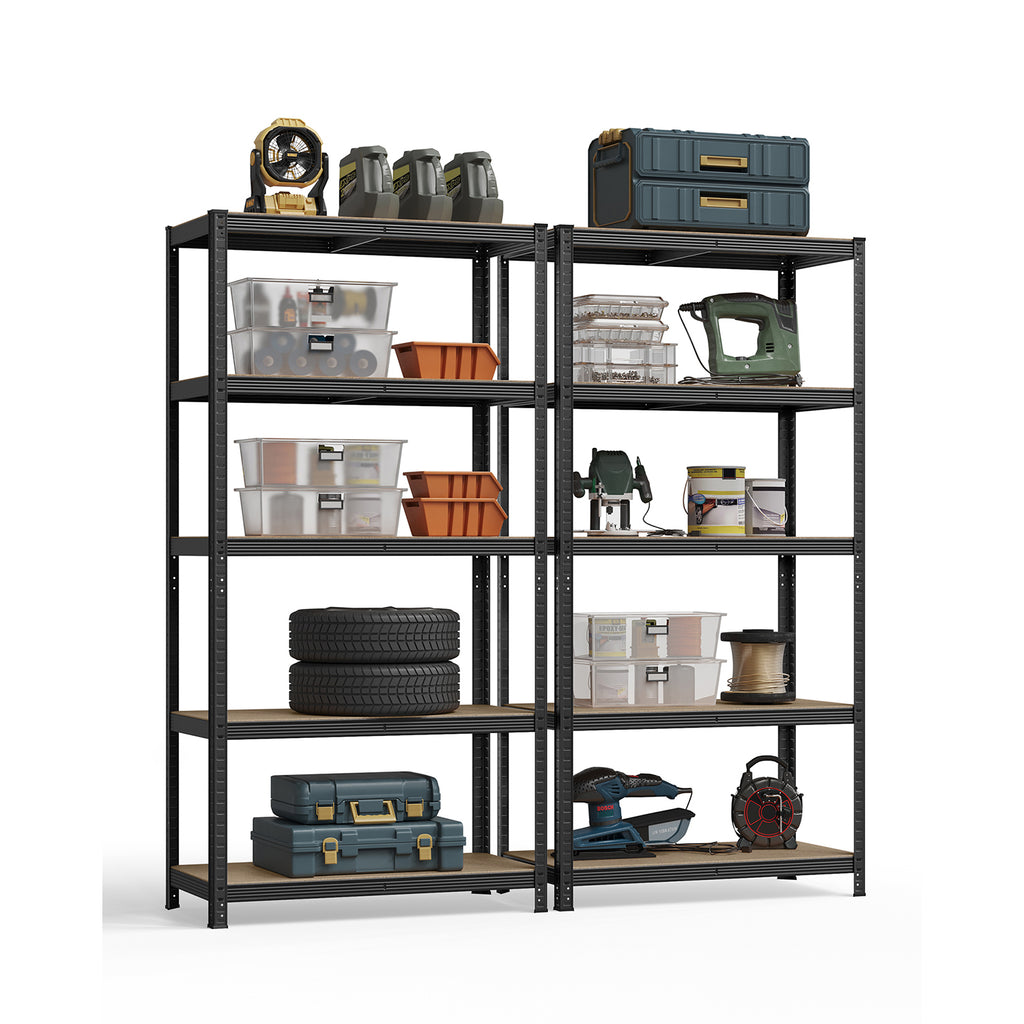 Lagerregale  2er Set, 200 x 100 x 50 cm schwarz