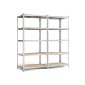Lagerregale 2er Set, 200 x 100 x 50 cm silbern