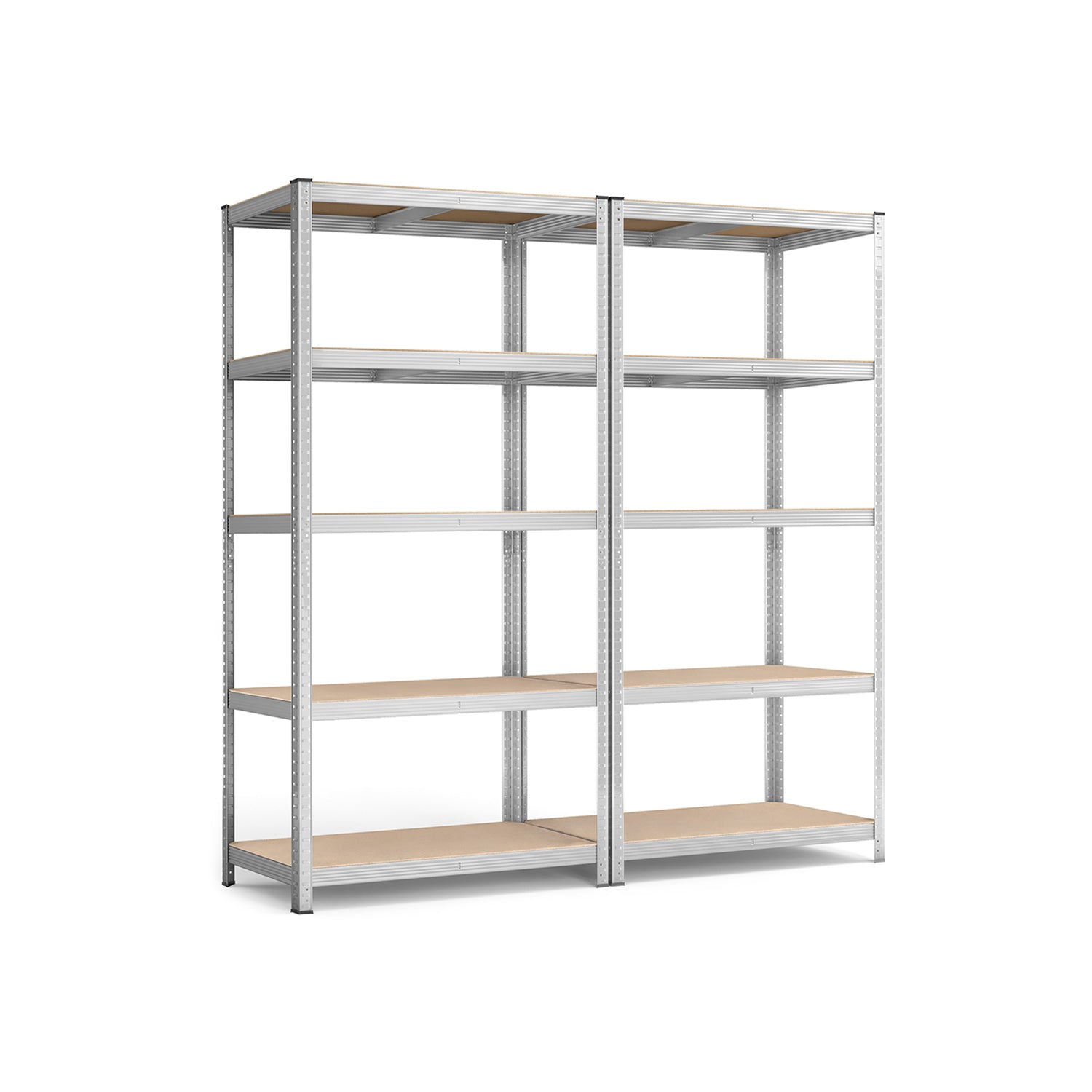 Lagerregale 2er Set, 200 x 100 x 50 cm silbern