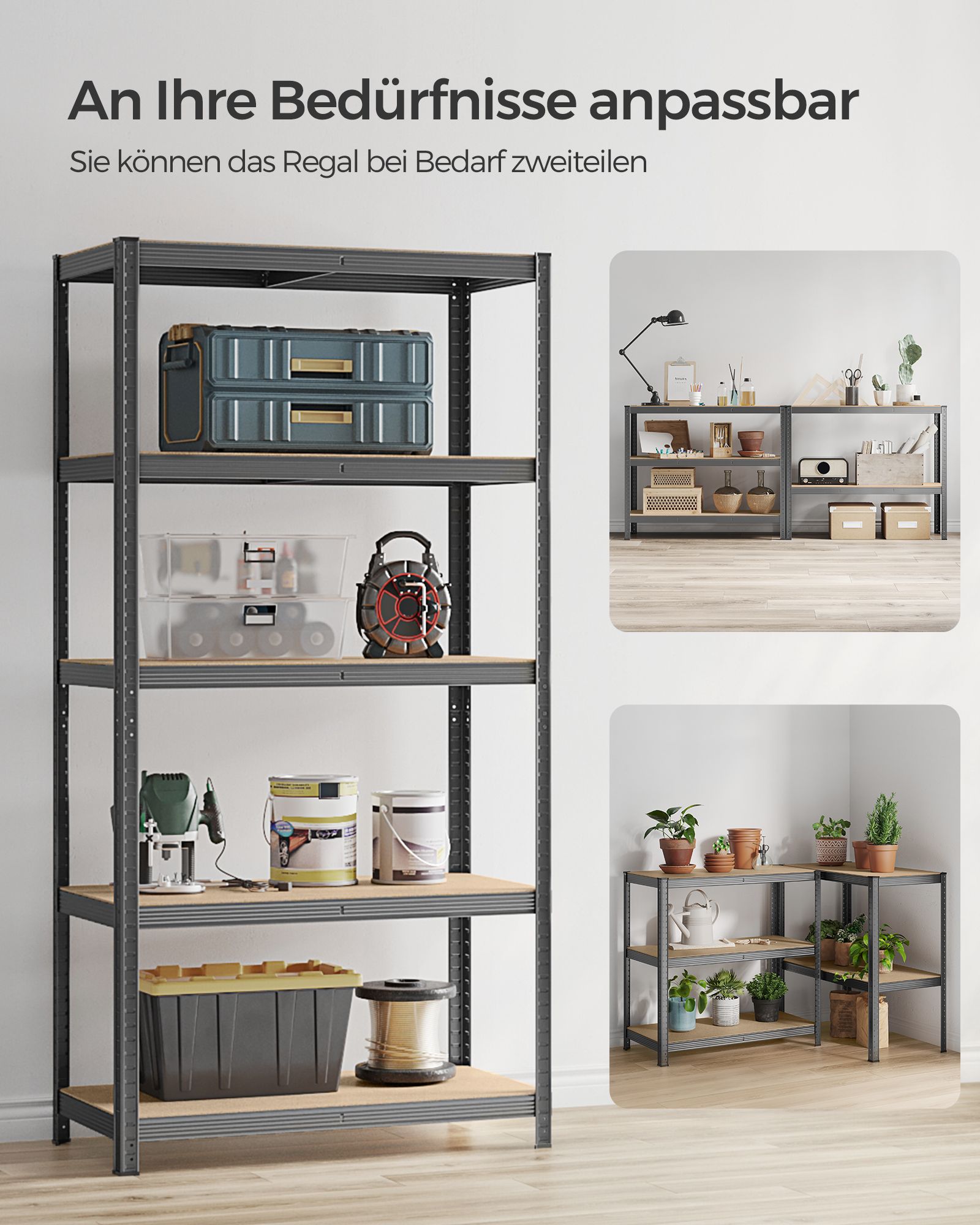 Lagerregal 200 cm hoch grau