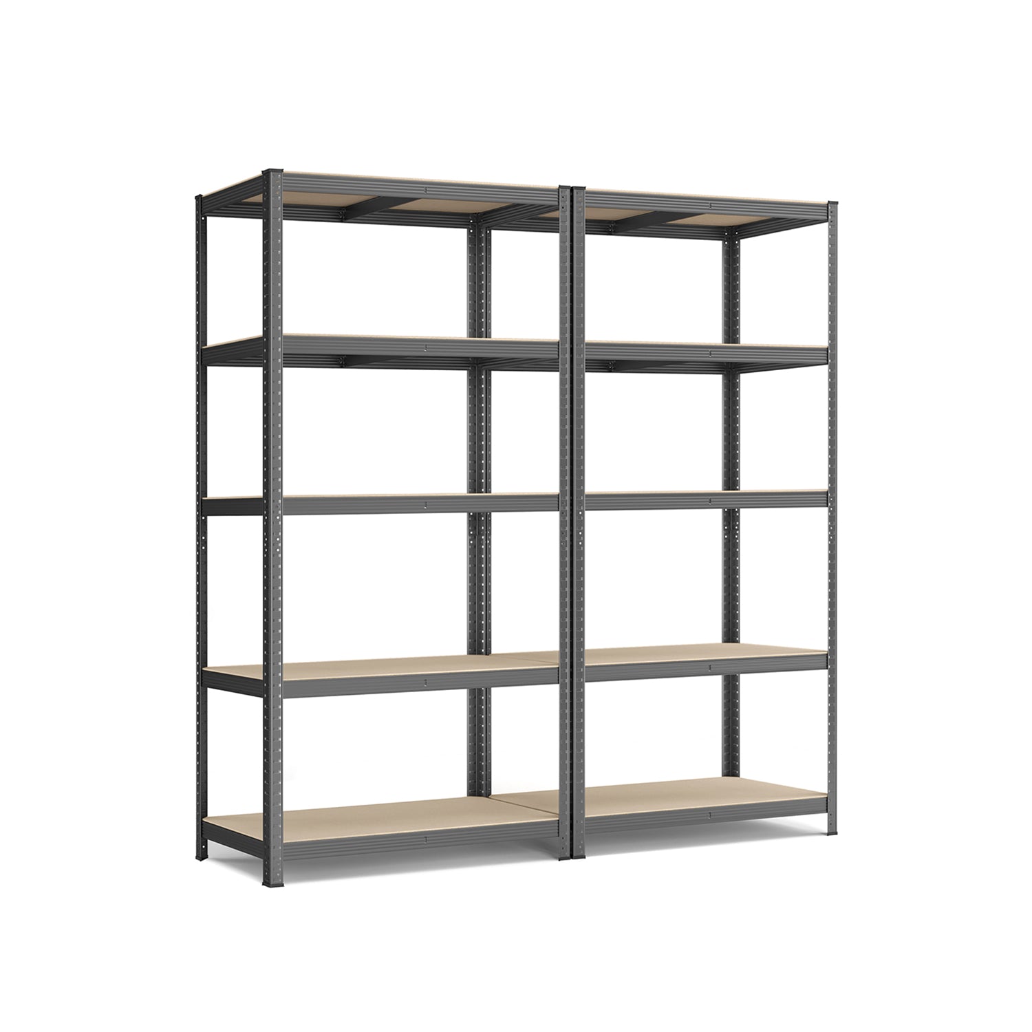 2er Set Lagerregal 200 cm hoch grau
