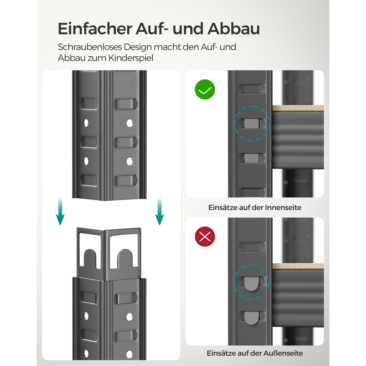 2er Set Lagerregal 200 cm hoch grau