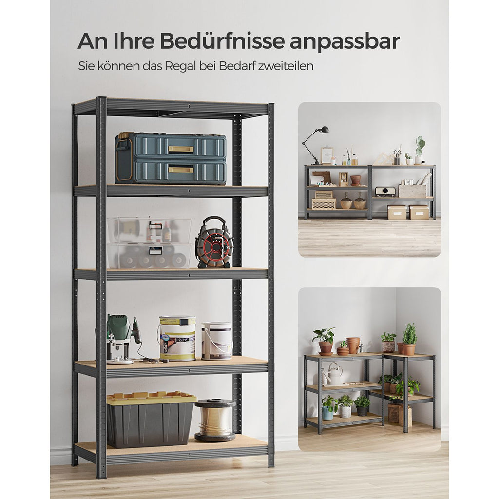 2er Set Lagerregal 200 cm hoch grau