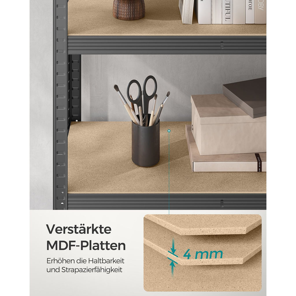 2er Set Lagerregal 200 cm hoch grau