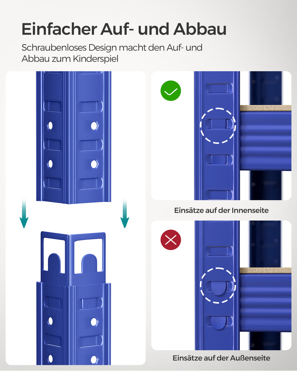 Lagerregal 200 x 100 x 50 cm blau