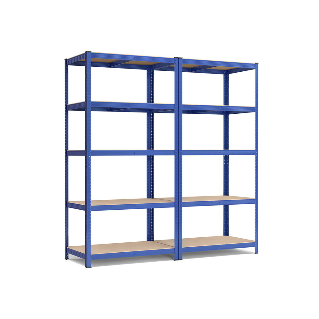 2er Set Lagerregal 200 cm hoch blau