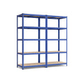 2er Set Lagerregal 200 cm hoch blau