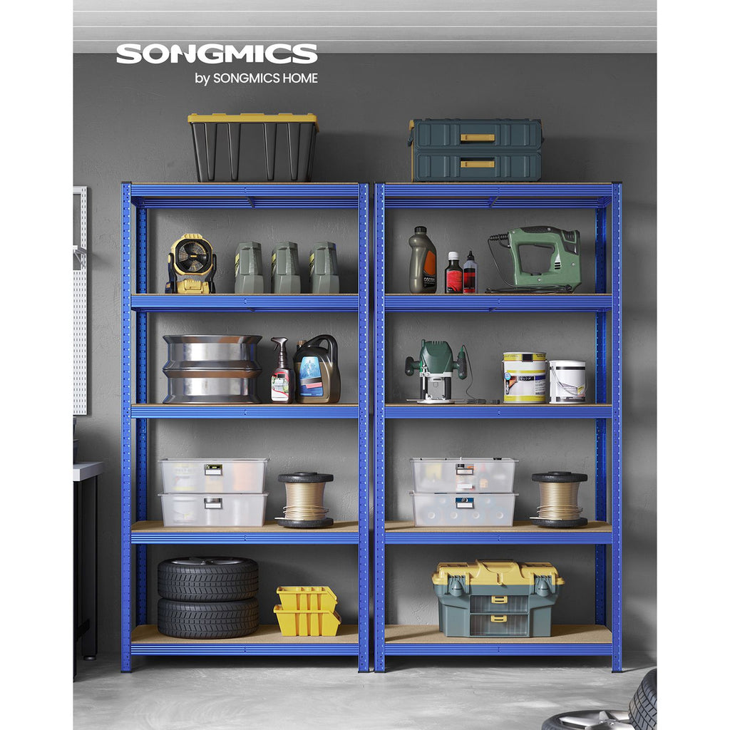 2er Set Lagerregal 200 cm hoch blau