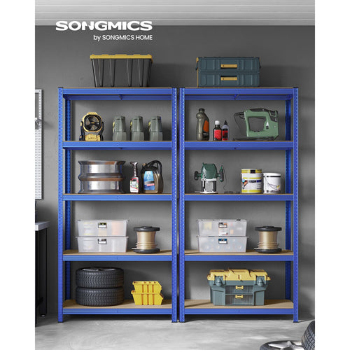 2er Set Lagerregal 200 cm hoch blau