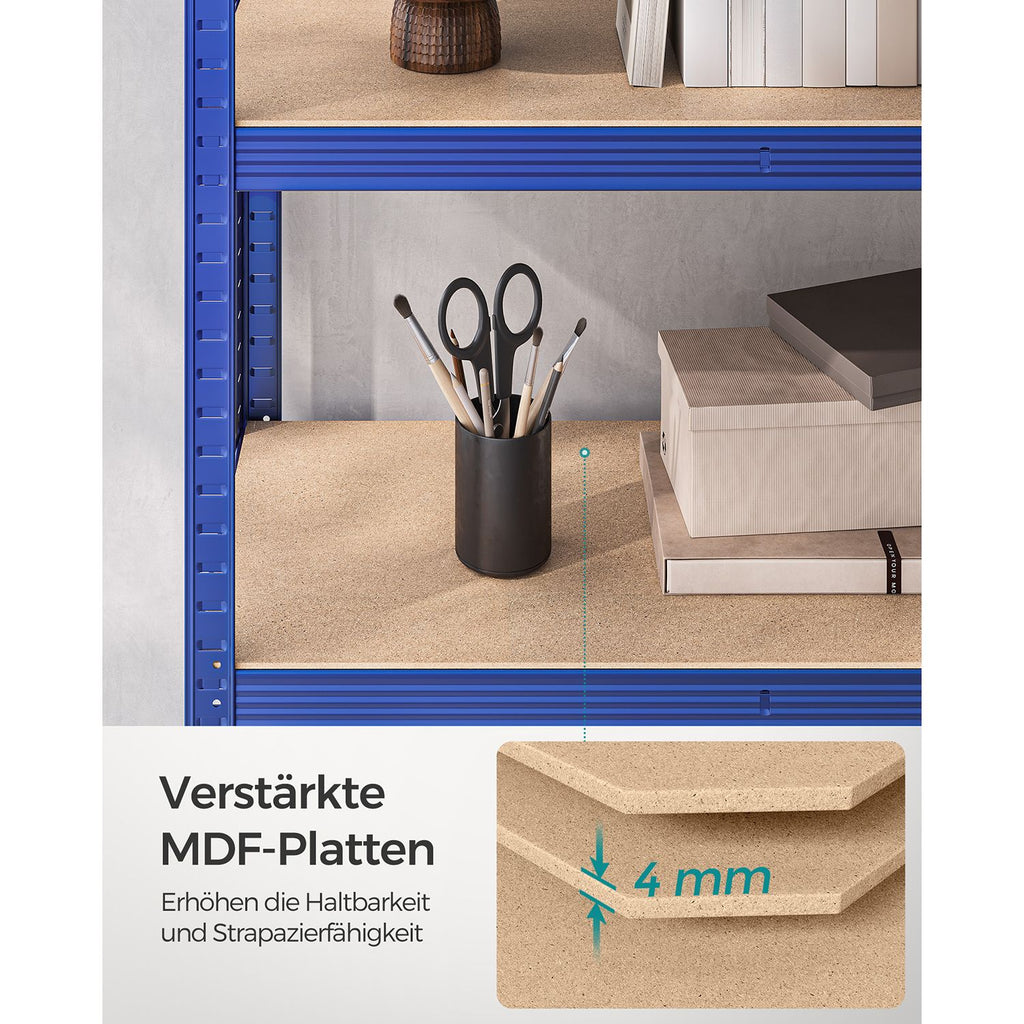 2er Set Lagerregal 200 cm hoch blau