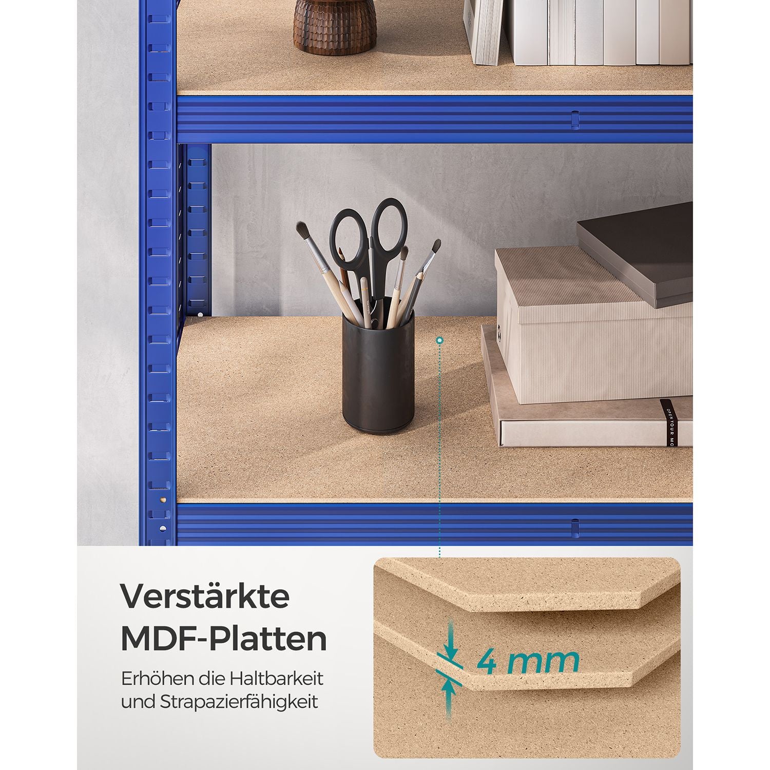 2er Set Lagerregal 200 cm hoch blau
