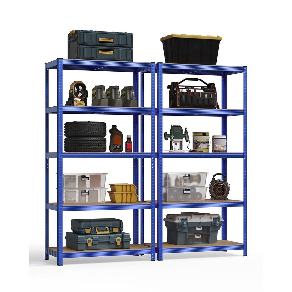 2er Set Lagerregal 200 cm hoch blau
