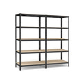 2er Set Kellerregal 200 cm hoch schwarz