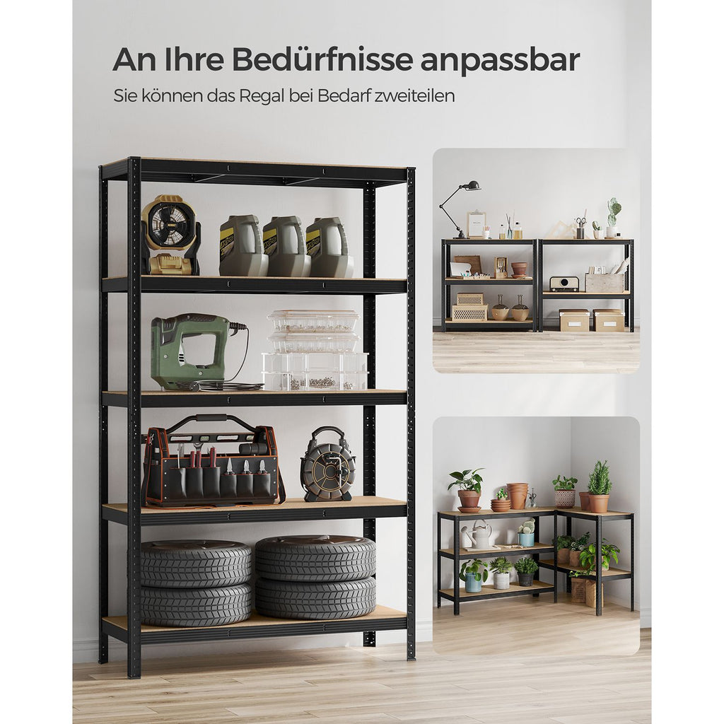 2er Set Kellerregal 200 cm hoch schwarz
