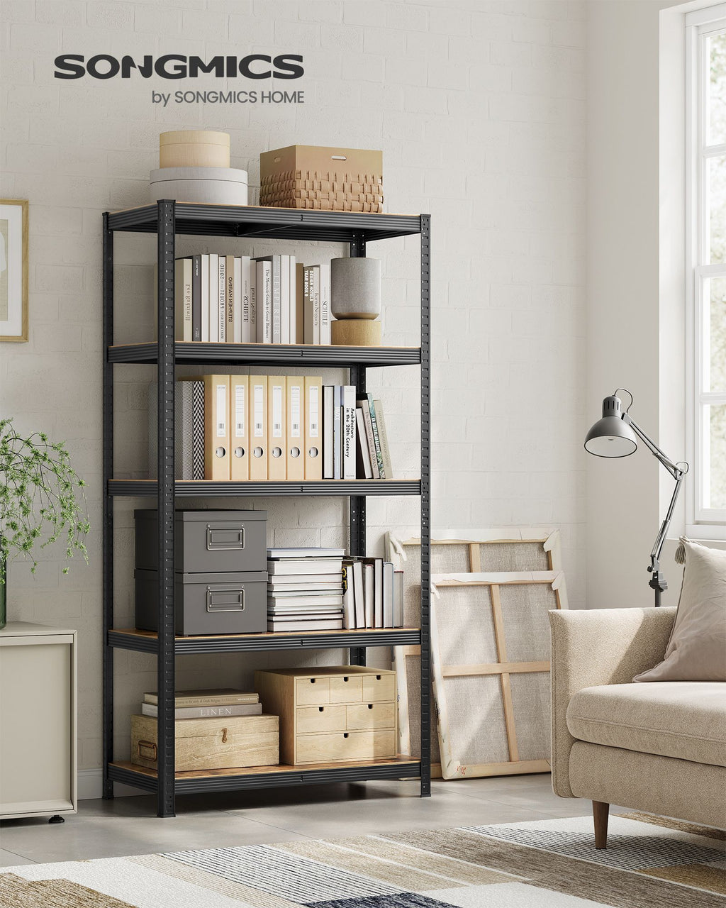 Standregal mit 5 Ablagen in Industrie-Design