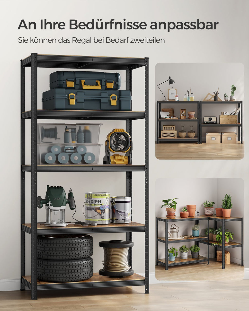 Standregal mit 5 Ablagen in Industrie-Design