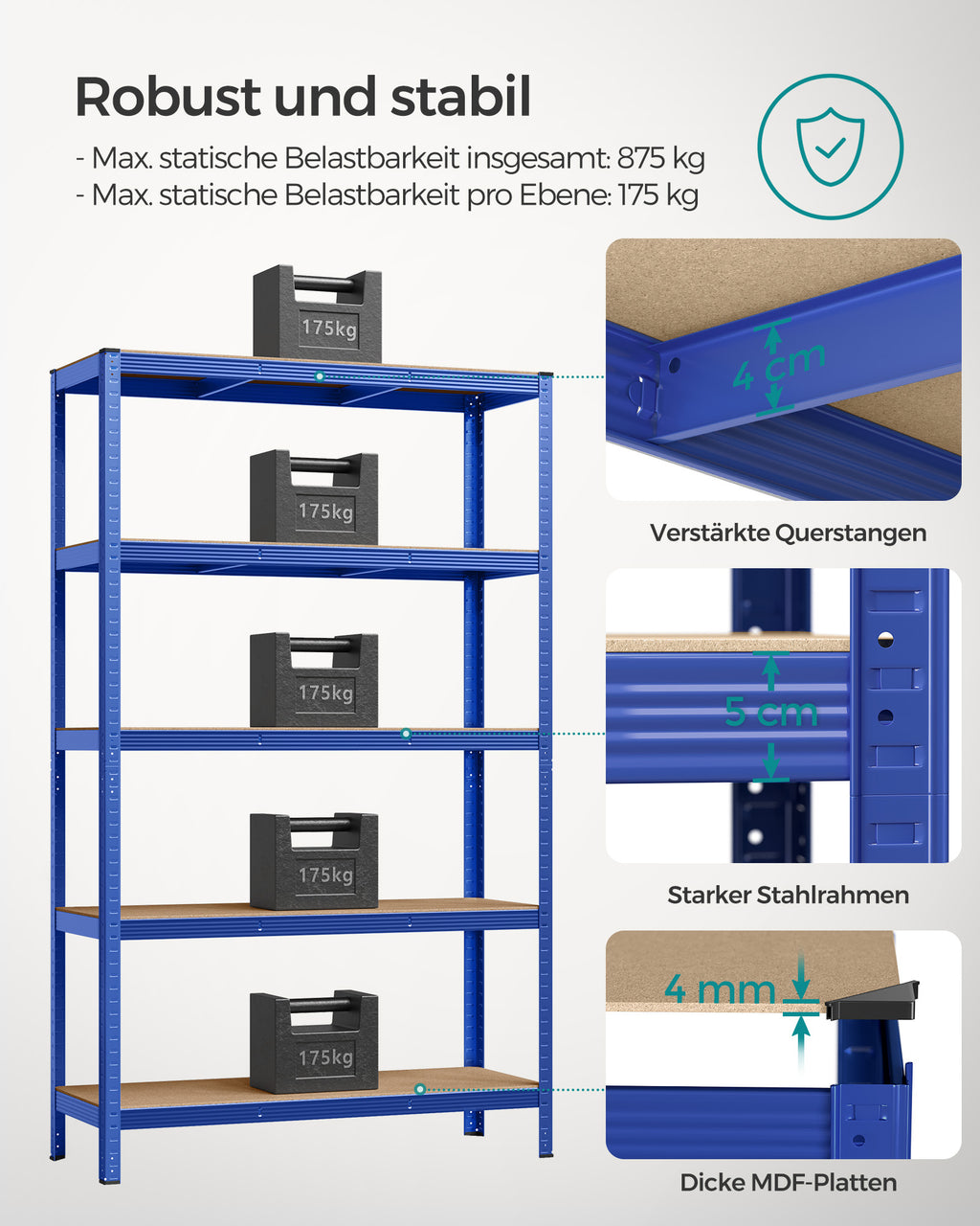 Schwerlastregal bis 875 kg belastbar
