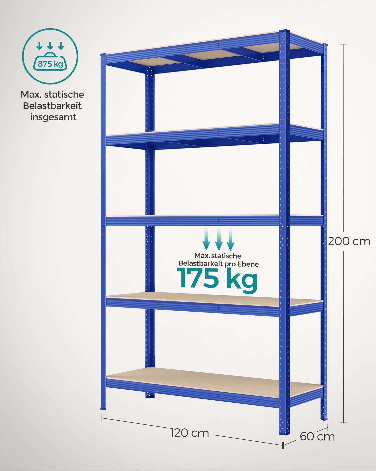 Schwerlastregal bis 875 kg belastbar
