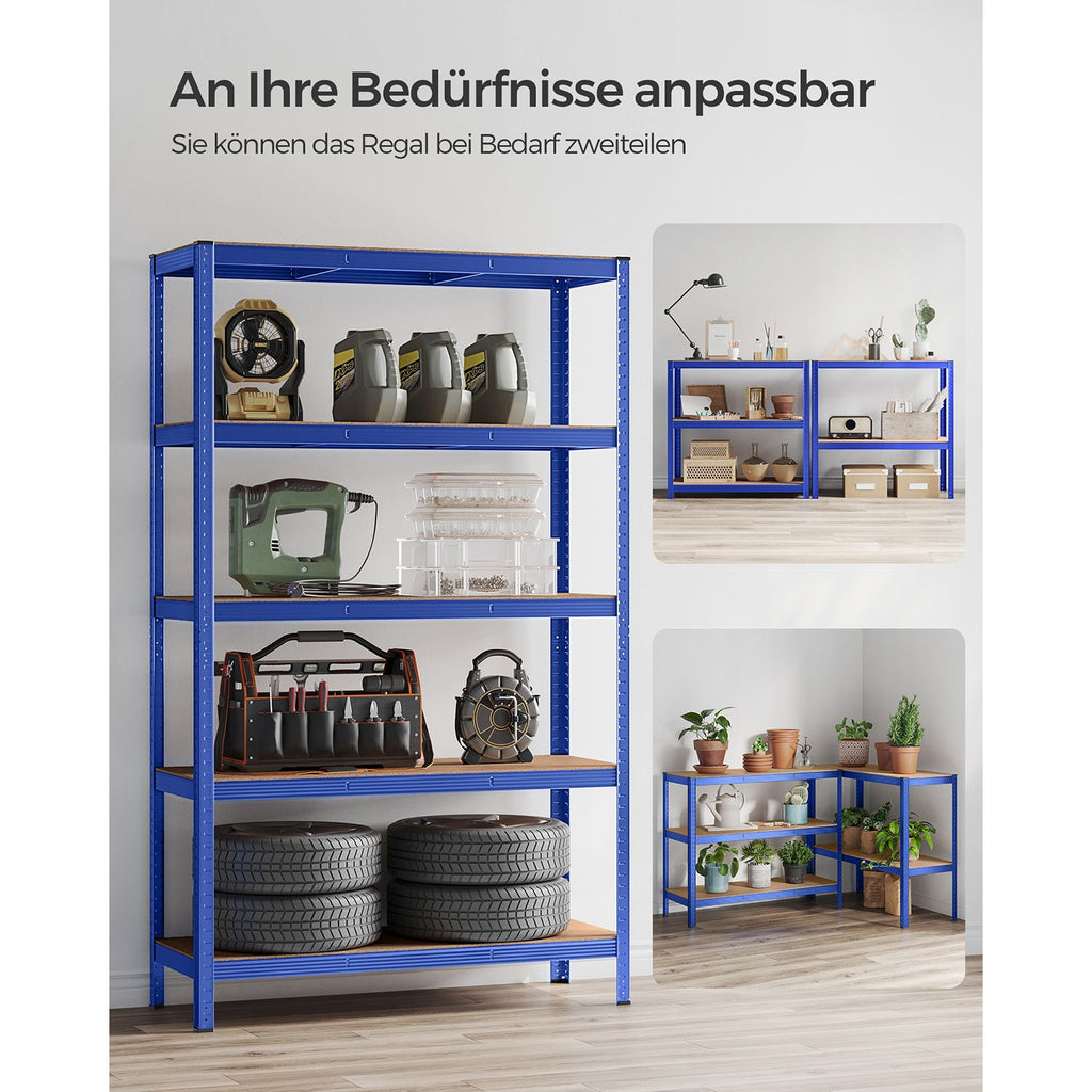 2er Set Kellerregal 200 cm hoch blau