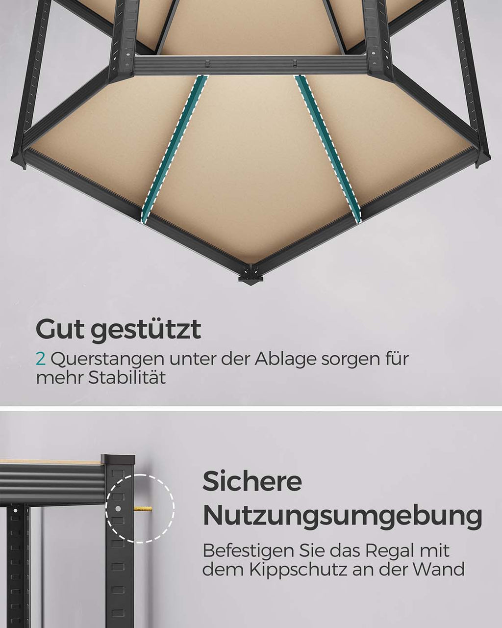 Eckregal-Set 5 Ebenen bis 2625 kg belastbar