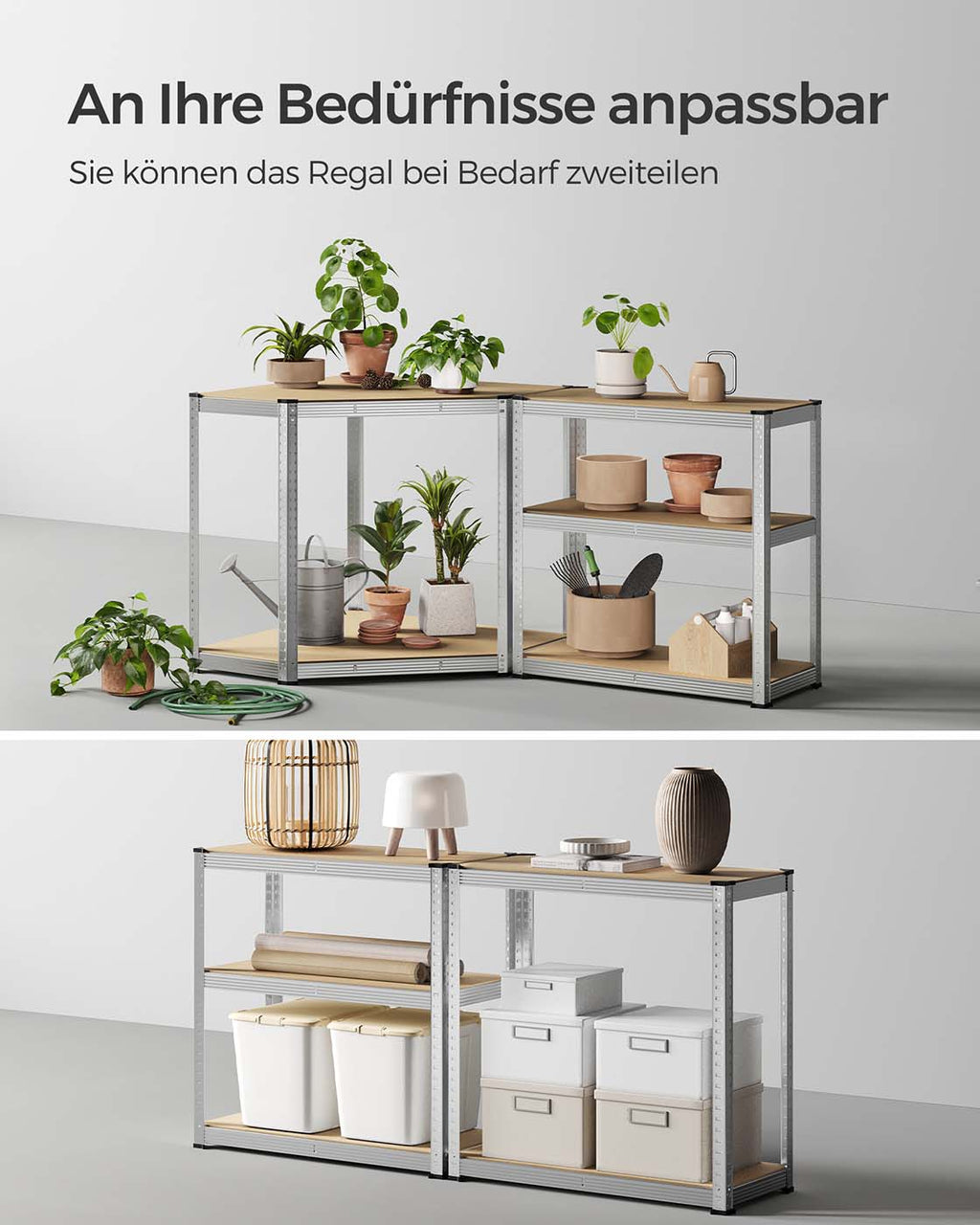 Eckregal-Set mit 5 Ebenen bis 2625 kg belastbar