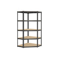Eckregal bis 875 kg belastbar tintenschwarz-naturbeige