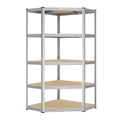 Eckregal bis 875 kg belastbar silbern-naturbeige