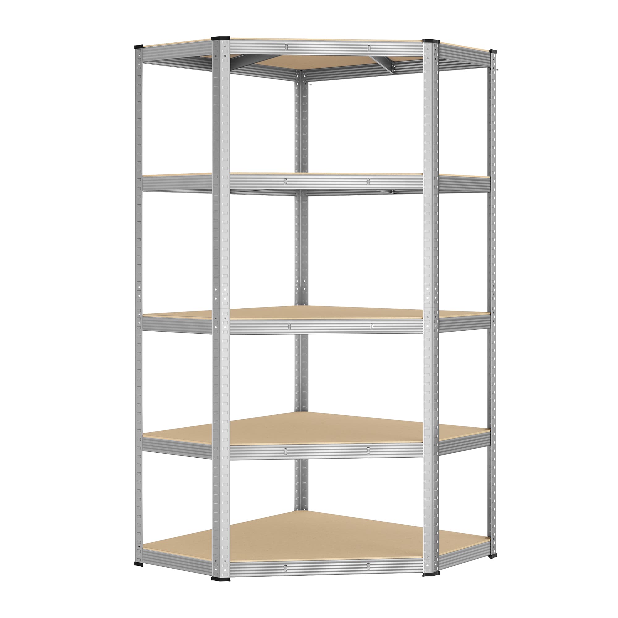 Eckregal bis 875 kg belastbar silbern-naturbeige