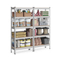 Schwerlastregal 2er Set mit 5 Ablagen 30 x 75 x 150 cm silbern