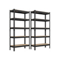 Schwerlastregal 2er Set mit 5 Ablagen 30 x 75 x 150 cm schwarz