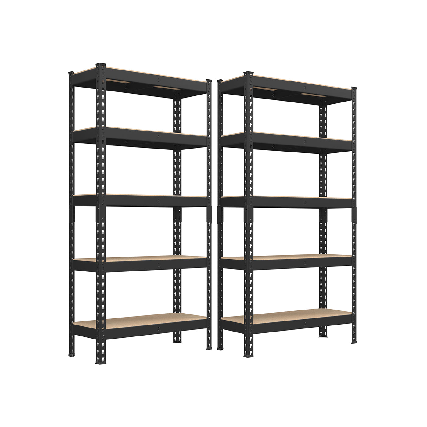 Schwerlastregal 2er Set mit 5 Ablagen 30 x 75 x 150 cm schwarz