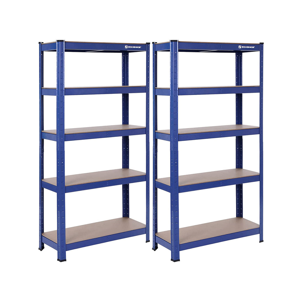 2er Set Schwerlast-Regal 150 cm hoch blau