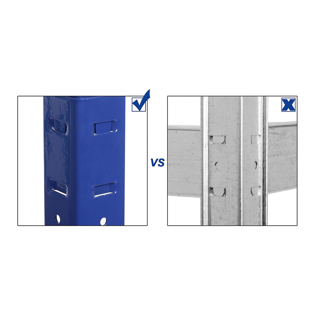2er Set Schwerlast-Regal 150 cm hoch blau