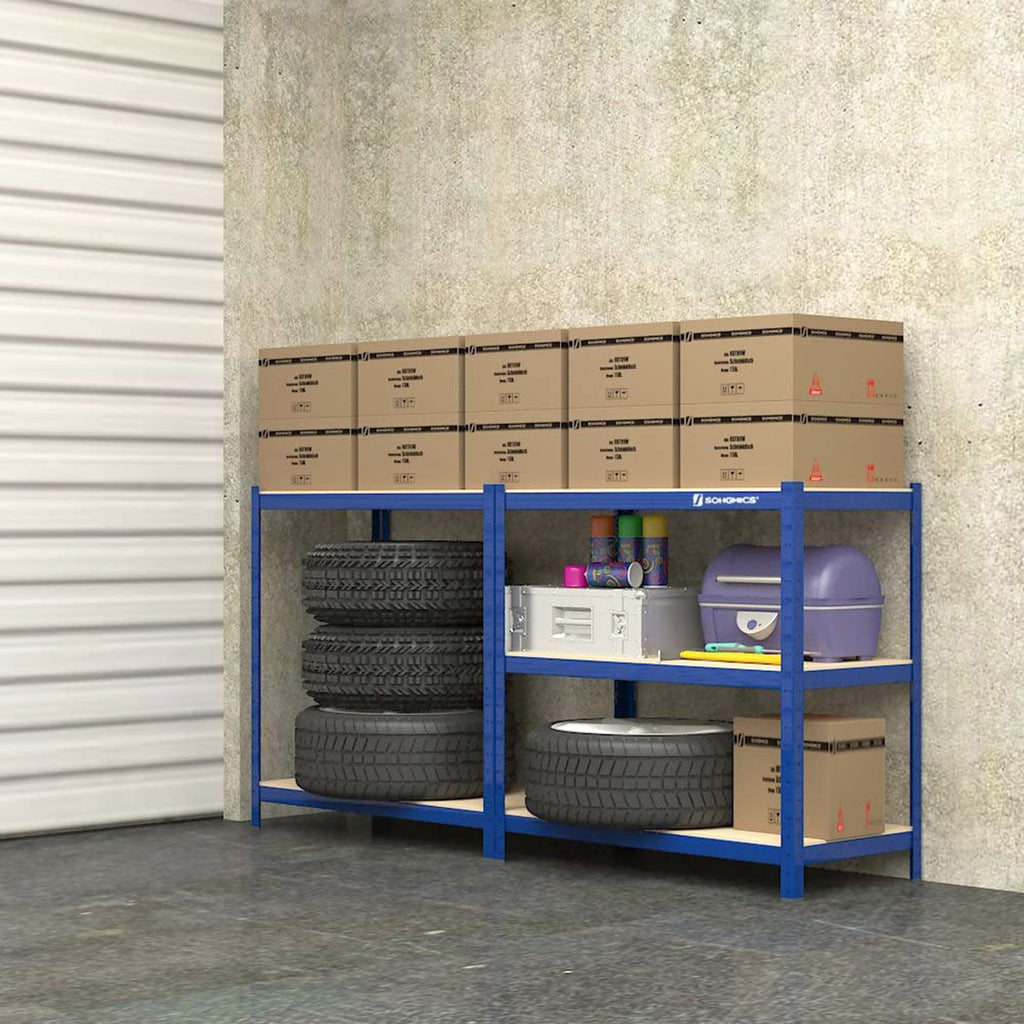 2er Set Schwerlast-Regal 150 cm hoch blau