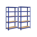 2er Set Lagerregal 180 cm hoch blau