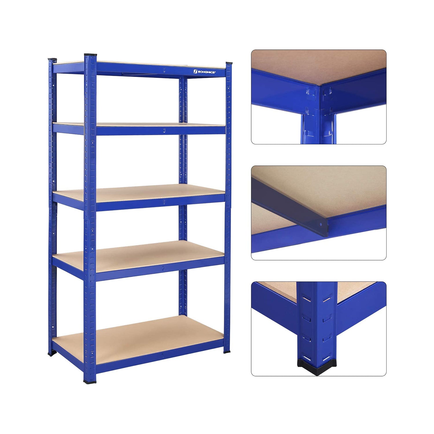 2er Set Lagerregal 180 cm hoch blau
