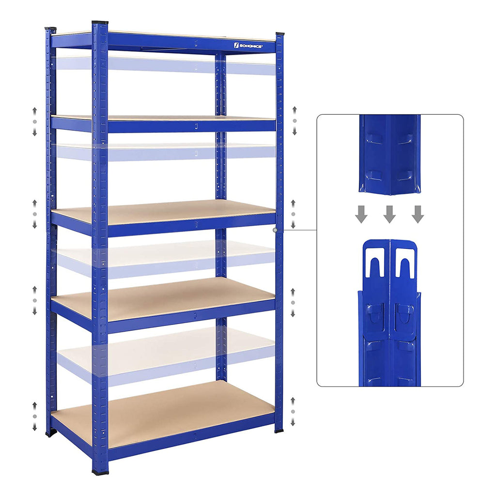 2er Set Lagerregal 180 cm hoch blau