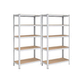 2er Set Lagerregal 180 cm hoch silbern