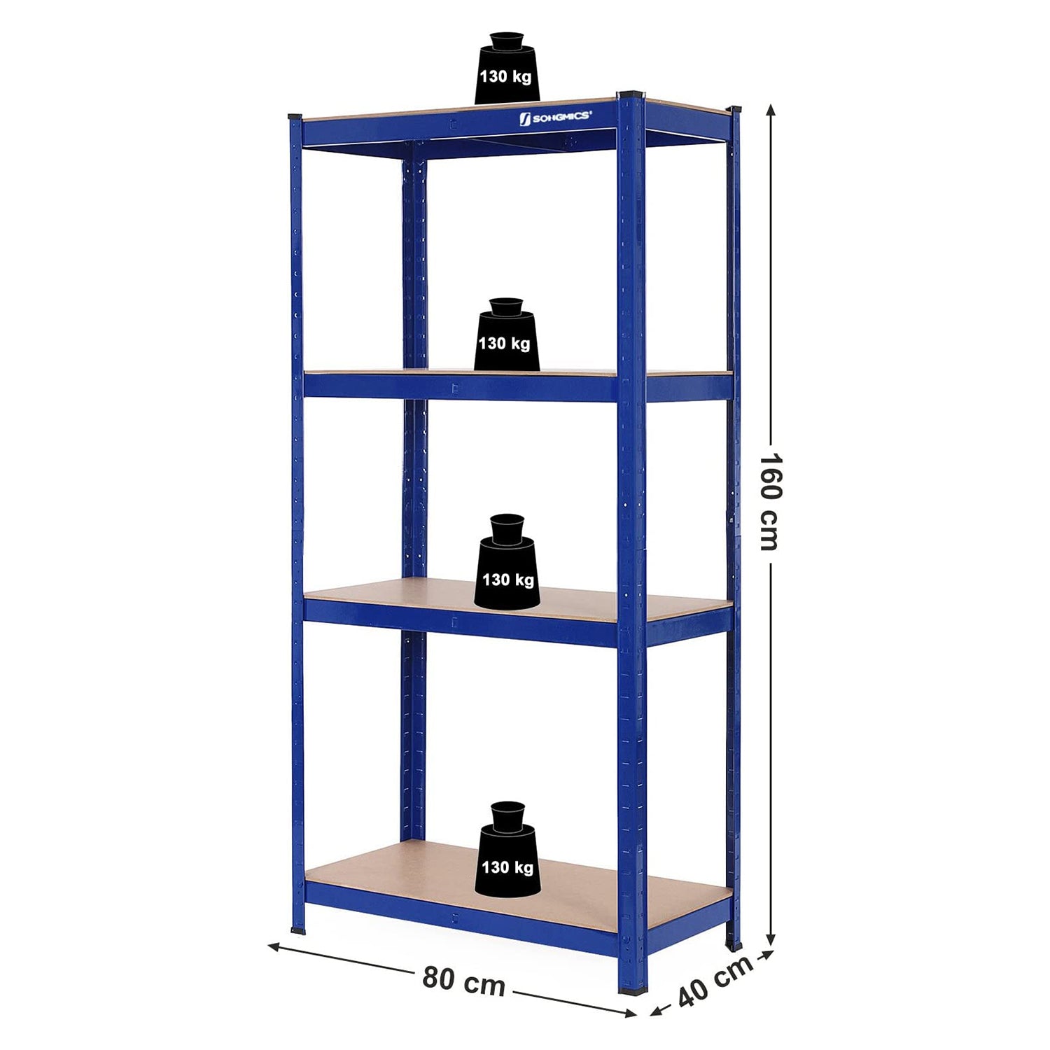 2er Set Kellerregal 160 cm hoch