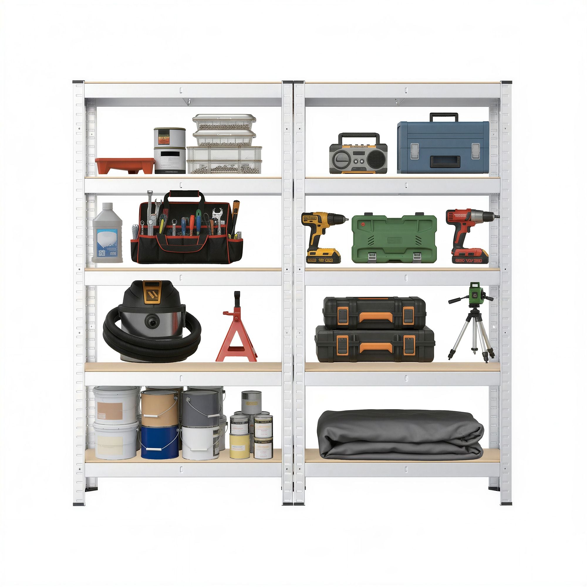 Schwerlastregal 2er Set, Lagerregal, 40 x 90 x 180 cm