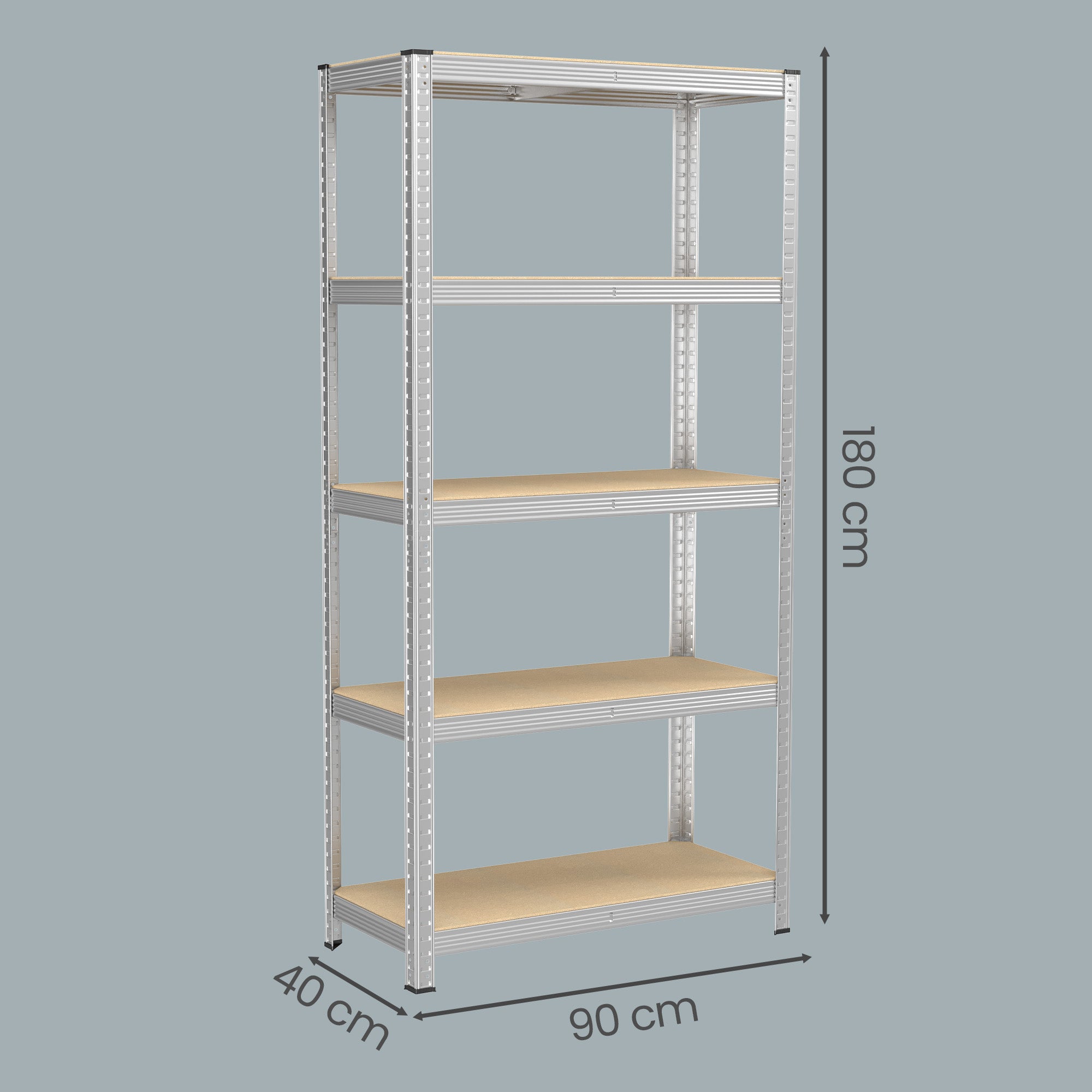 Schwerlastregal 2er Set, Lagerregal, 40 x 90 x 180 cm