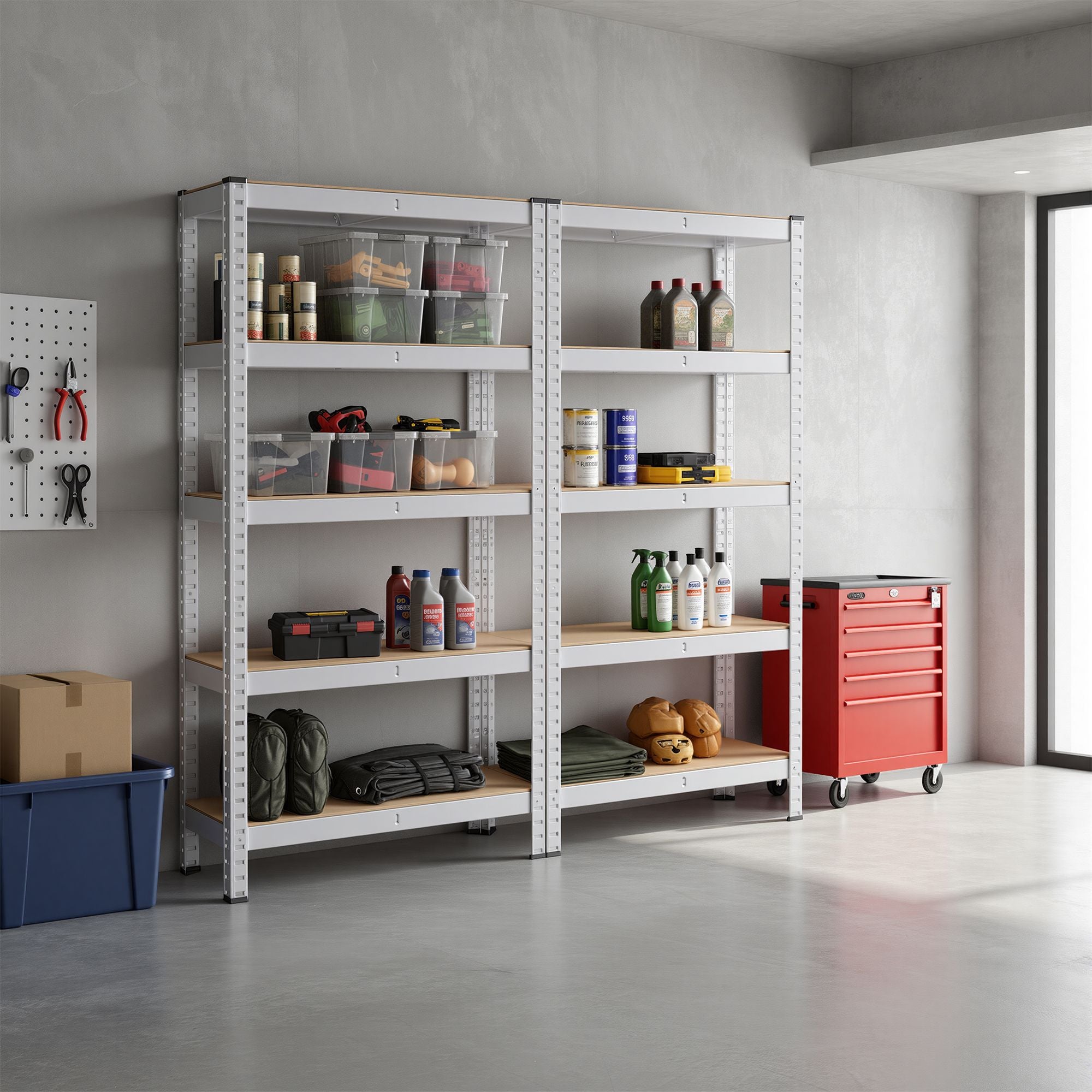 Schwerlastregal 2er Set, Lagerregal, 40 x 90 x 180 cm