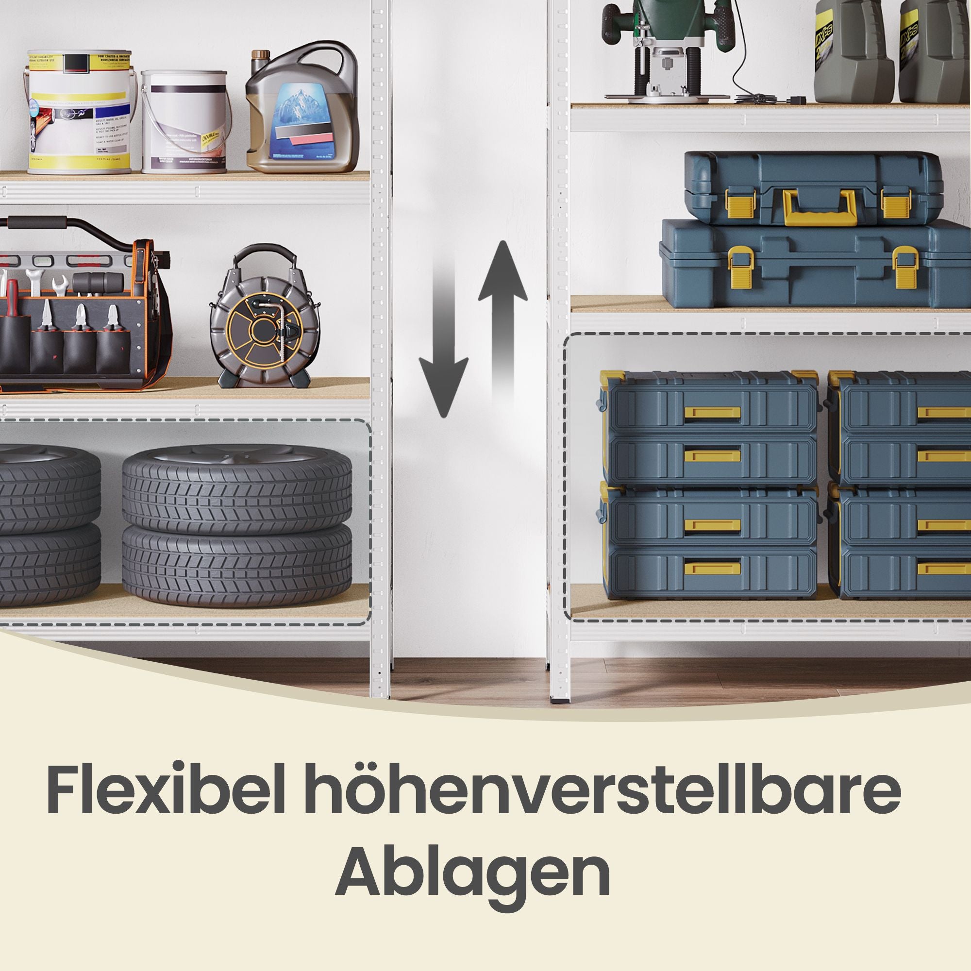 Schwerlastregal, Lagerregal, 50 x 100 x 200 cm, Kellerregal