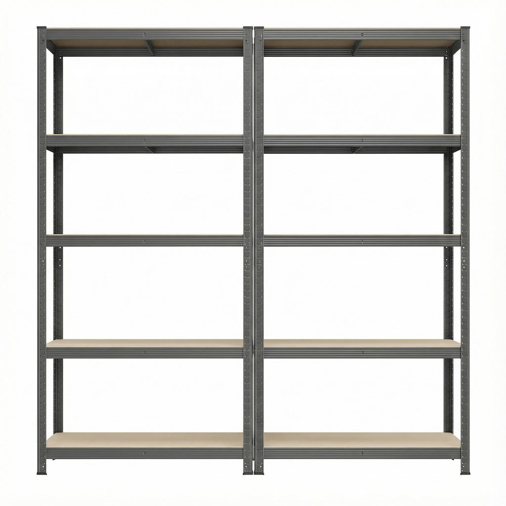 2er Set Lagerregal 200 cm hoch grau