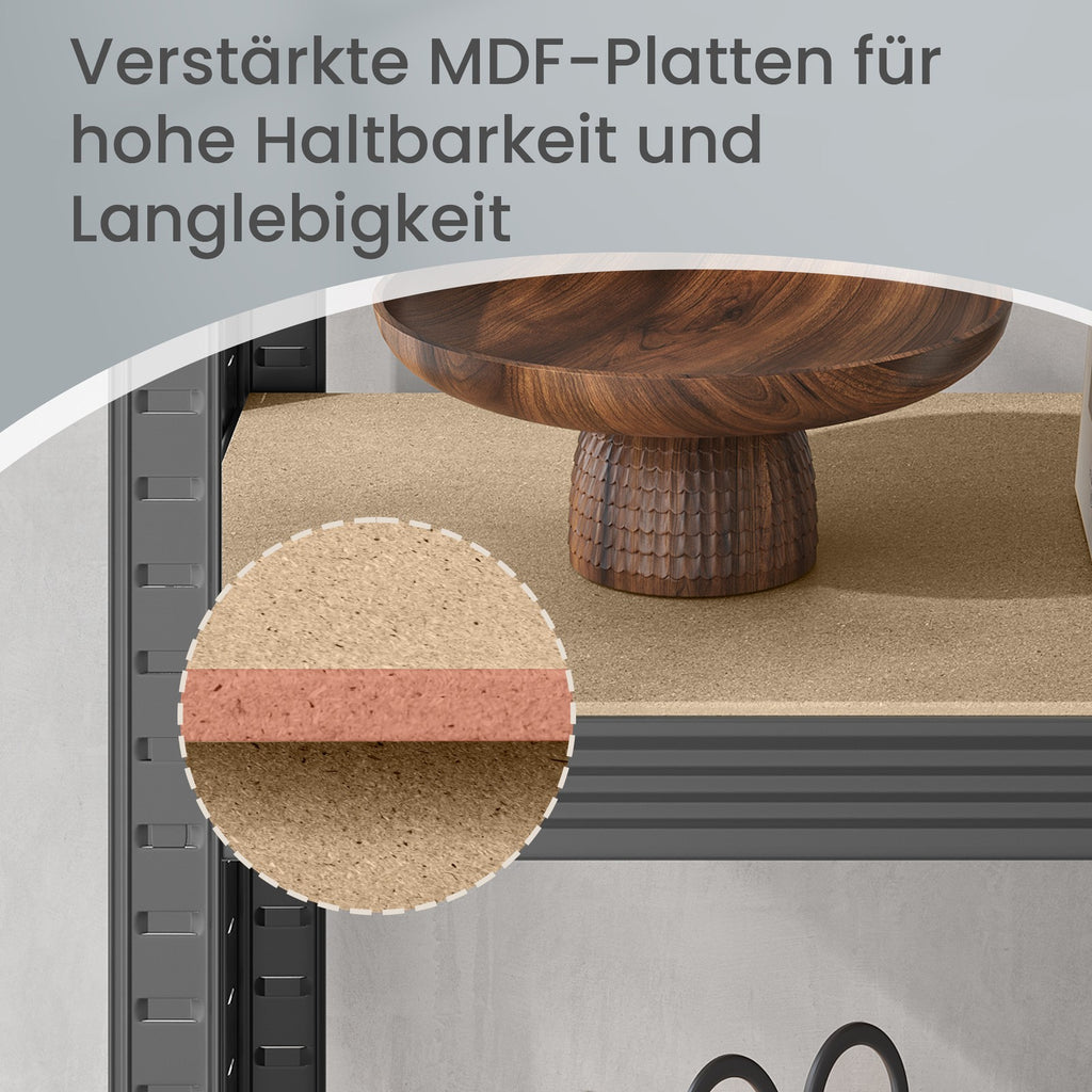 2er Set Lagerregal 200 cm hoch grau